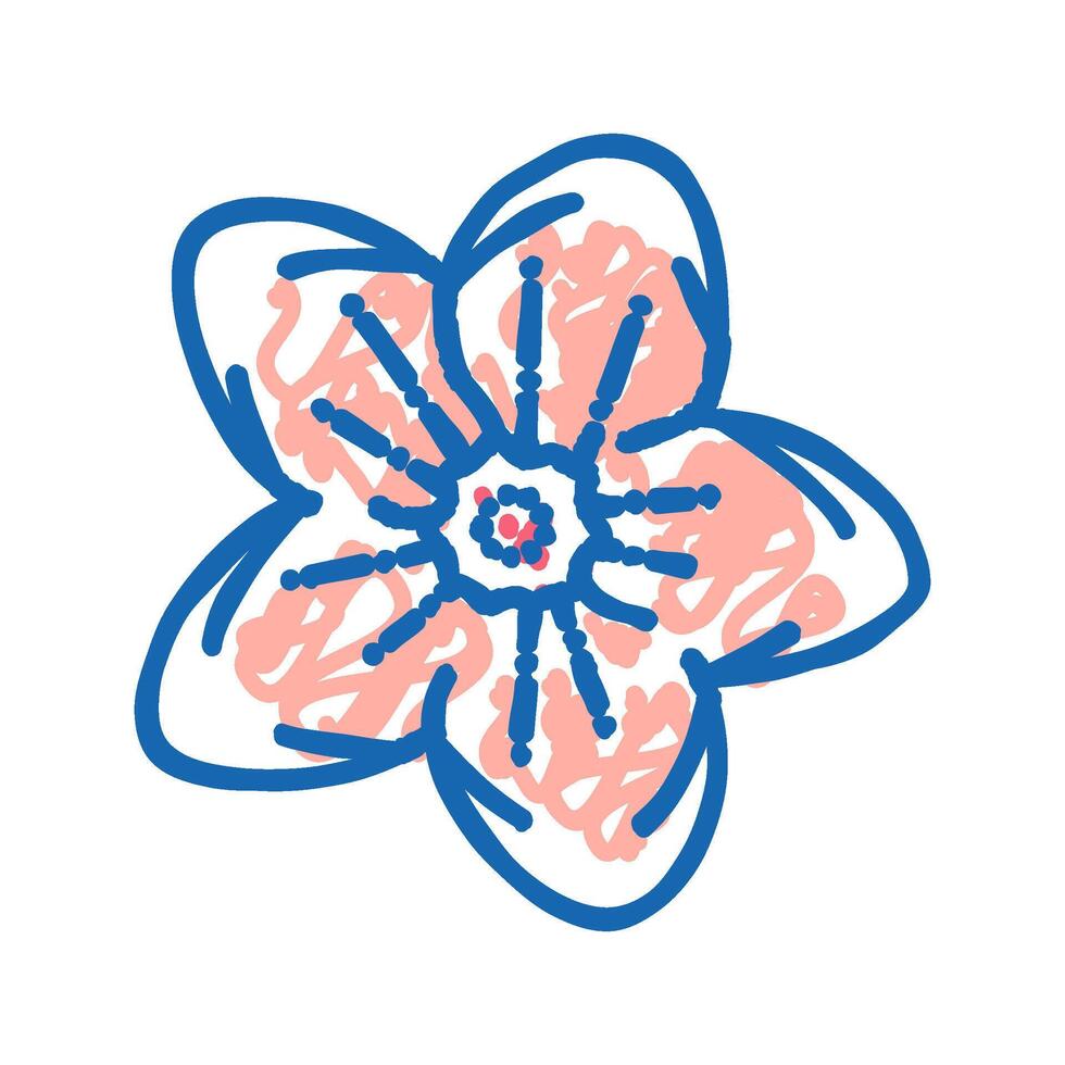 sakura cherry flower spring icon doodle illustration vector