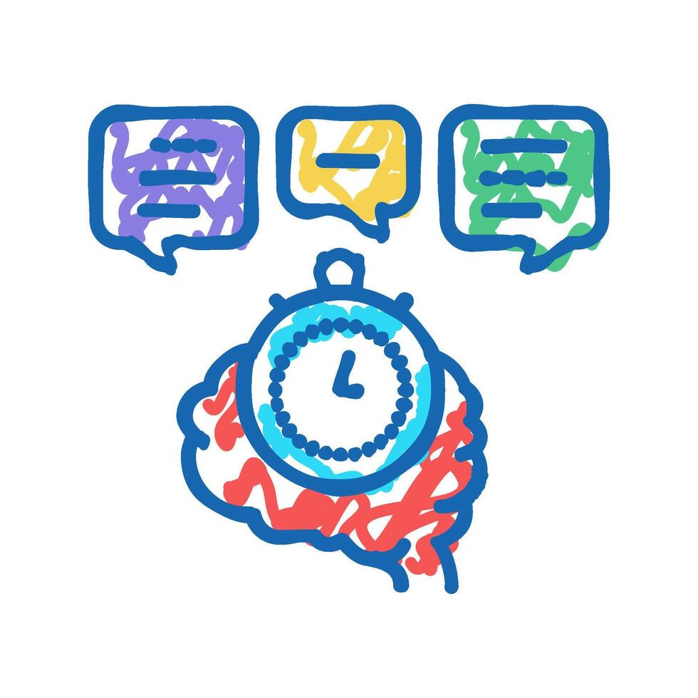 brainstorming on forum icon doodle illustration vector