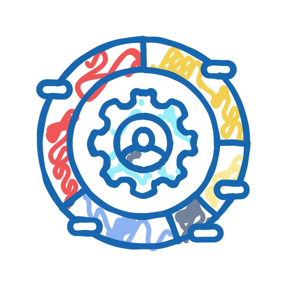 customer segmentation business process icon doodle illustration vector
