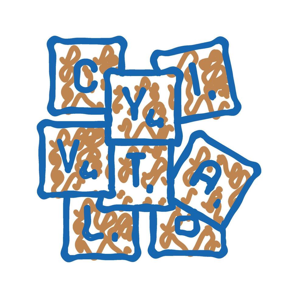 scrabble tiles board table icon doodle illustration vector