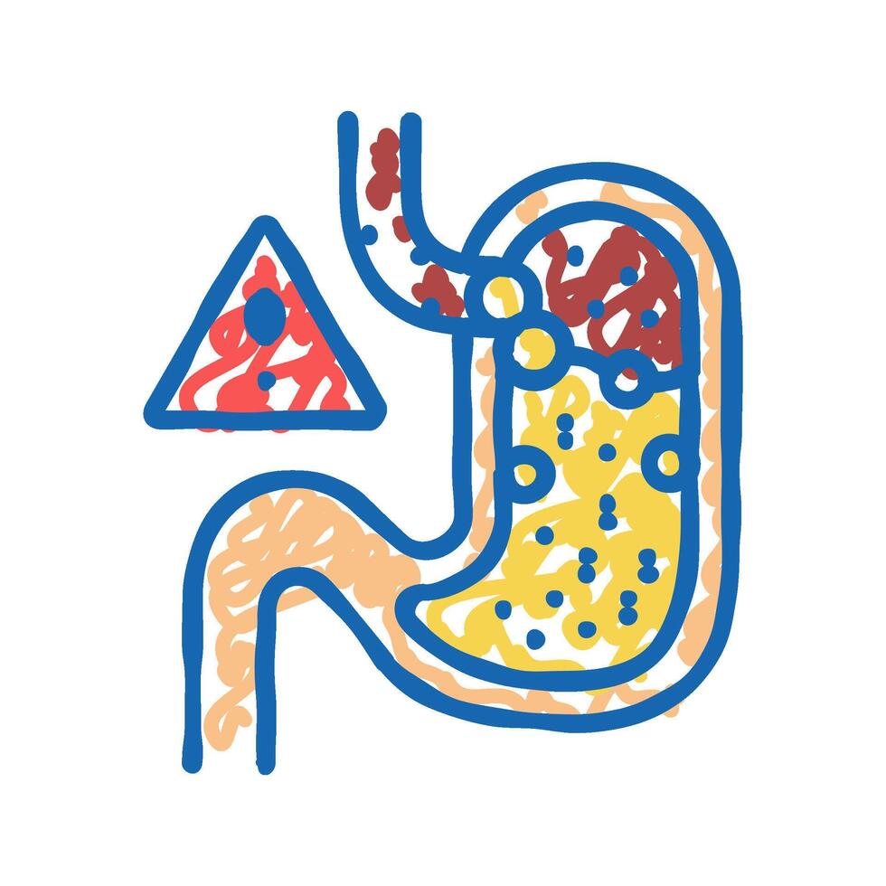 gastric reflux icon doodle illustration vector