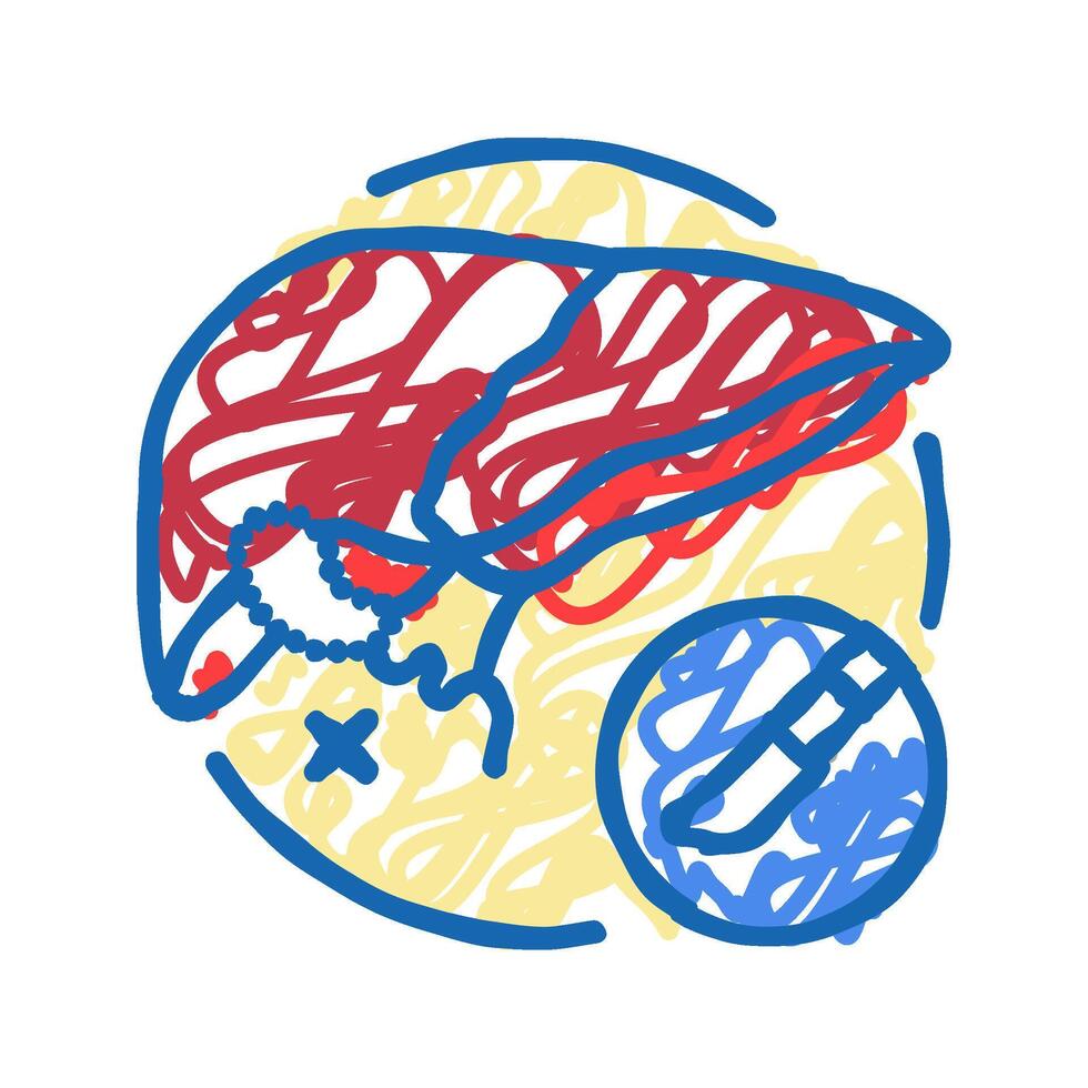 cholecystectomy surgery icon doodle illustration vector