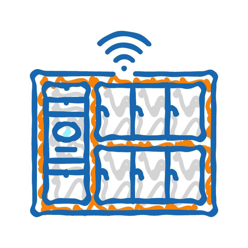 smart lockers autonomous delivery icon doodle illustration vector