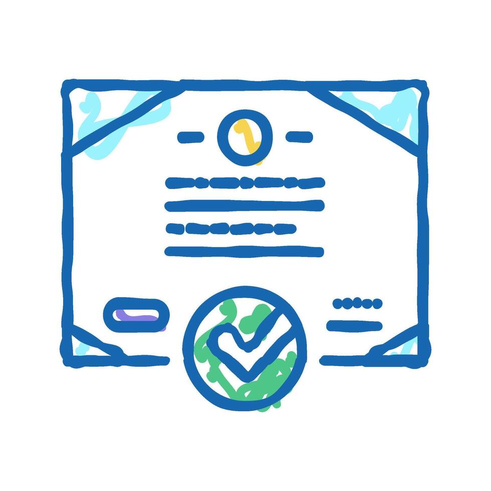 certificate quality icon doodle illustration vector