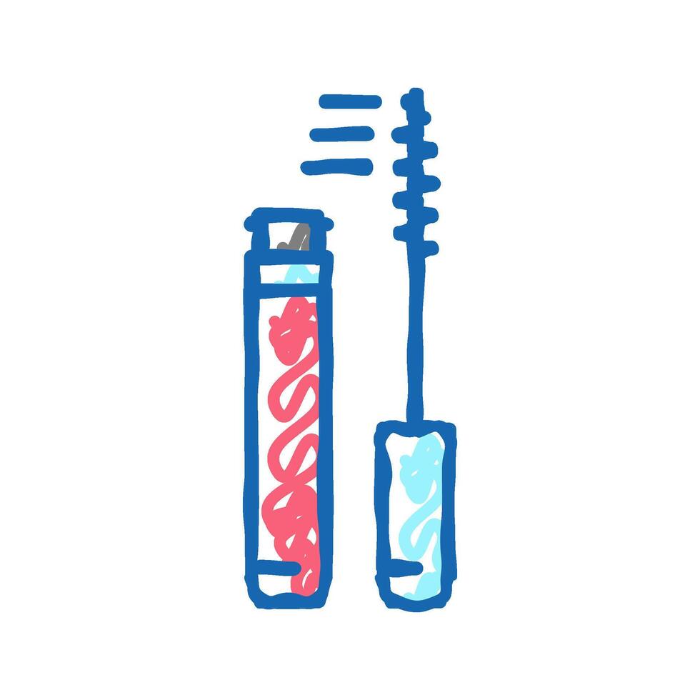 mascara cosmetic icon doodle illustration vector
