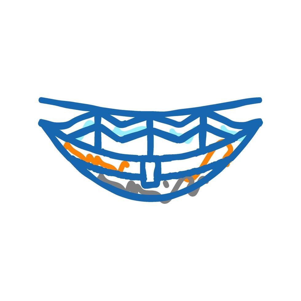 camping hammock glamping icon doodle illustration vector