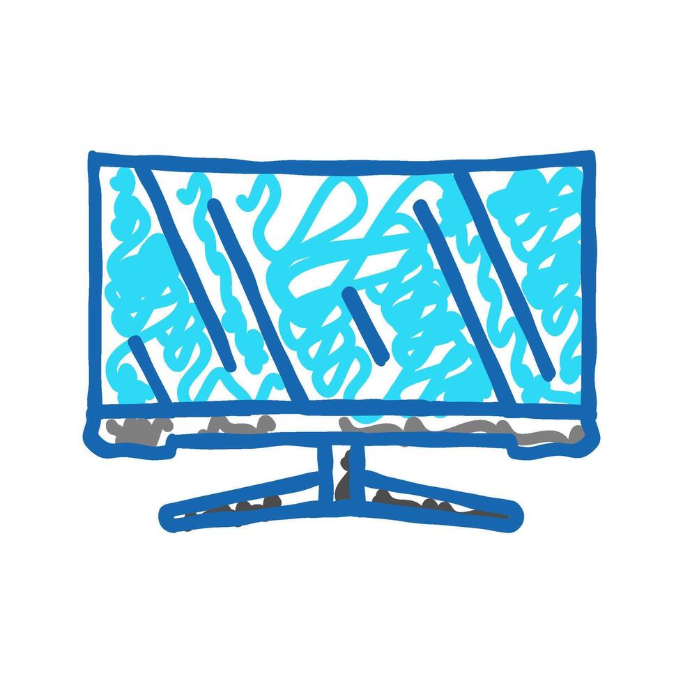 monitor gaming pc icon doodle illustration vector