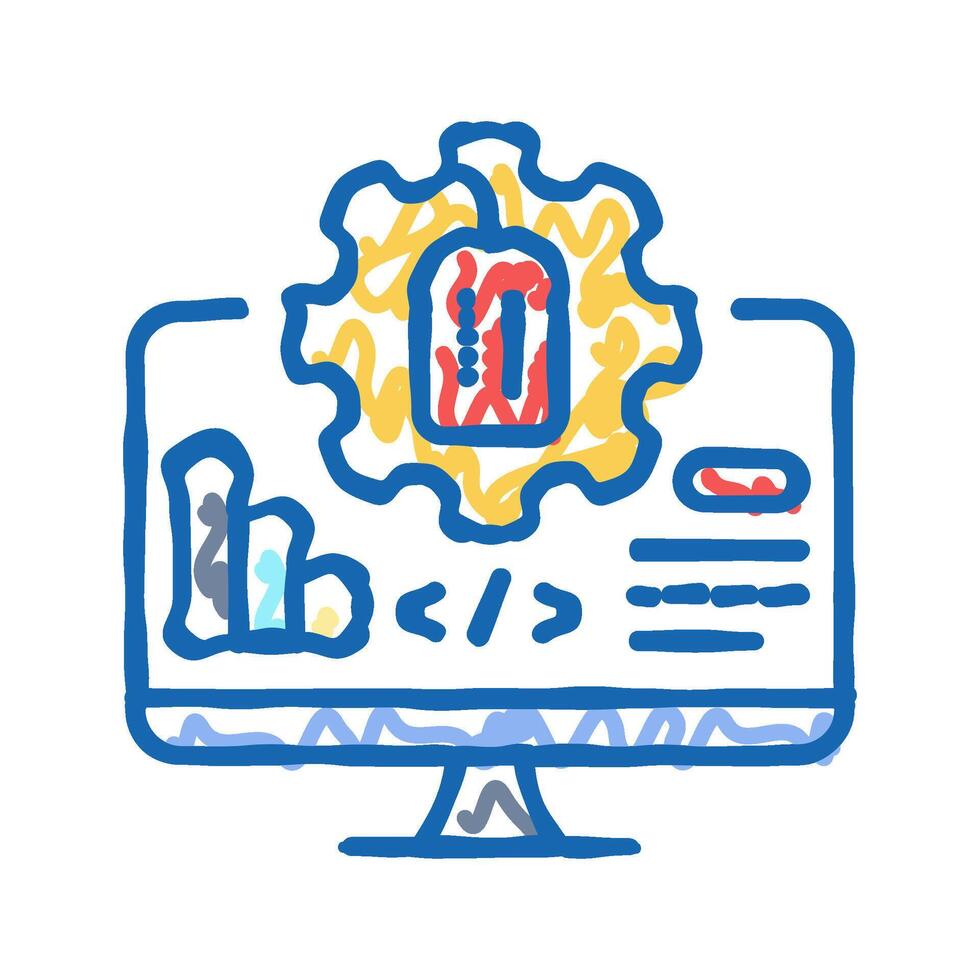 discovery technical sales engineer icon doodle illustration vector