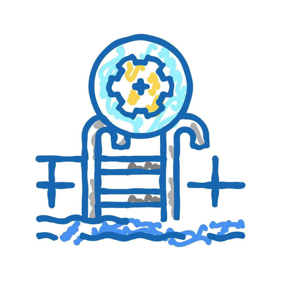 commercial pool services icon doodle illustration vector