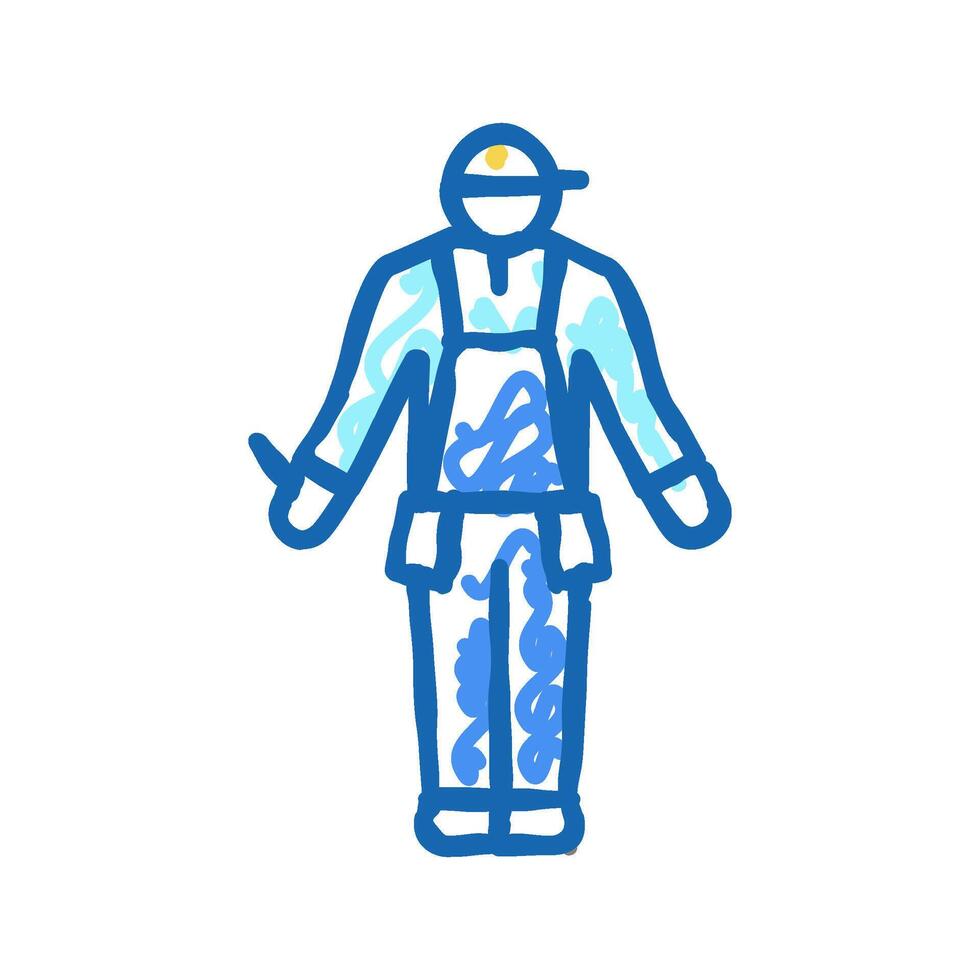 worker builder icon doodle illustration vector