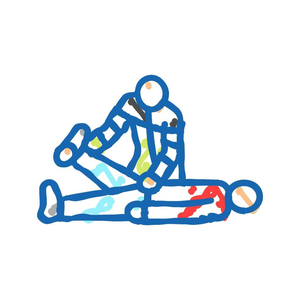 trauma care ambulance icon doodle illustration vector