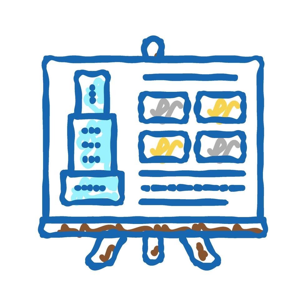building design presentation icon doodle illustration vector