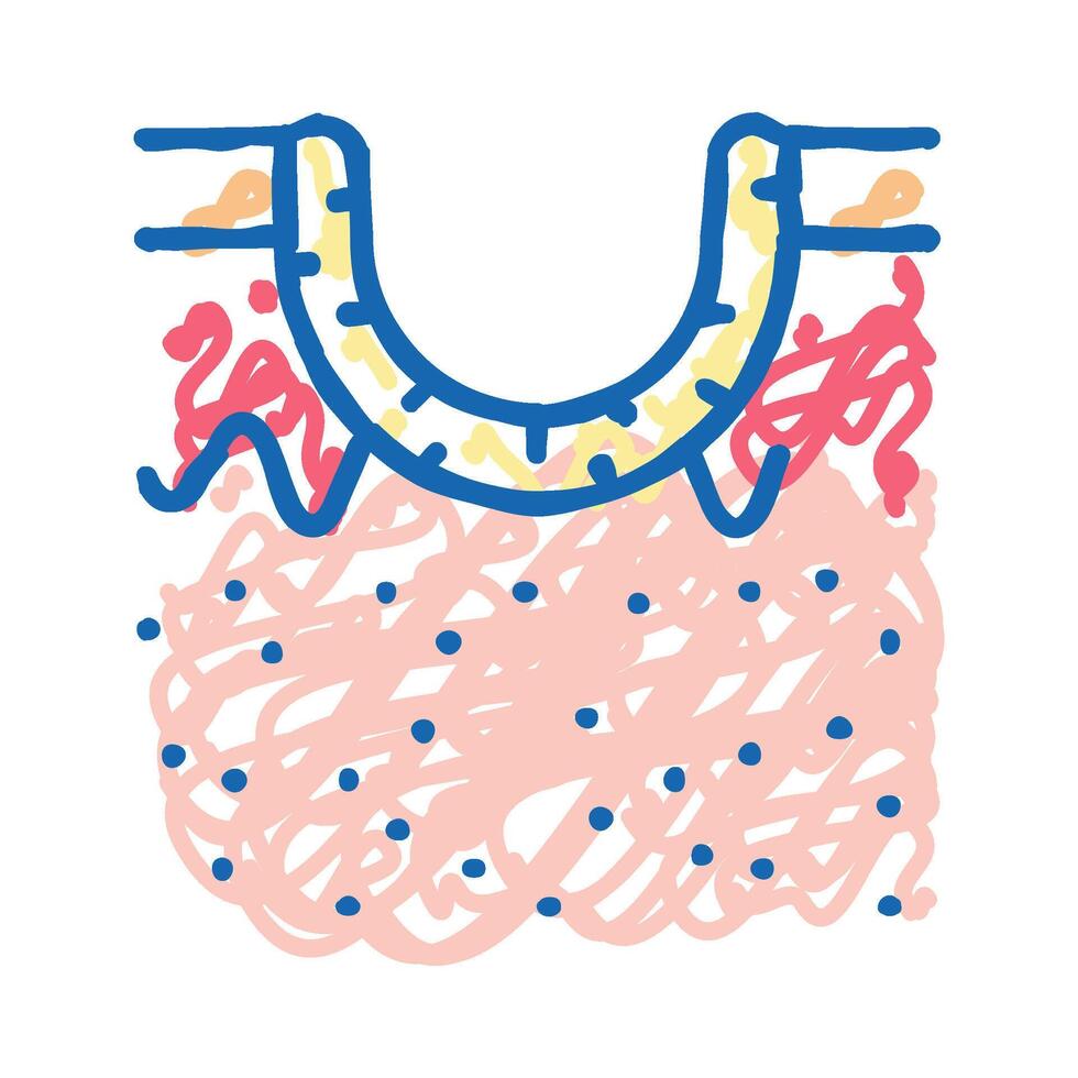 rolling acne scar icon doodle illustration vector