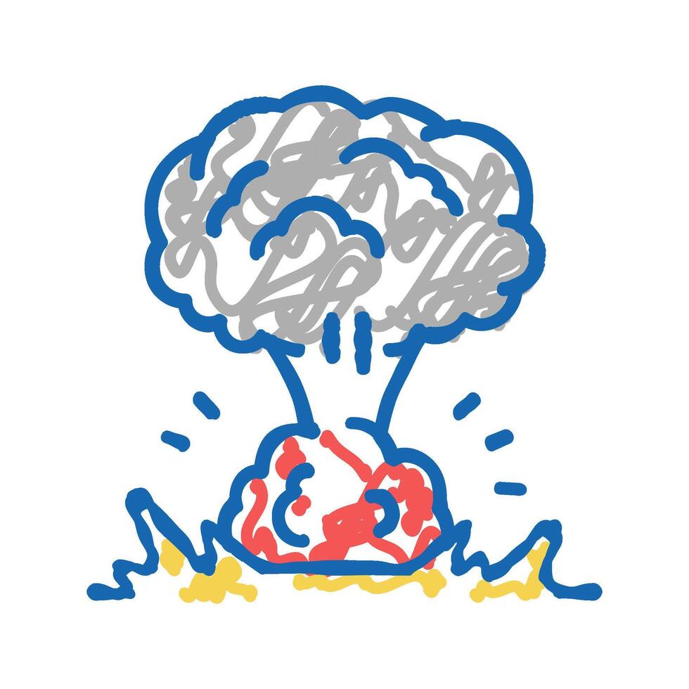 explosion smoke icon doodle illustration vector