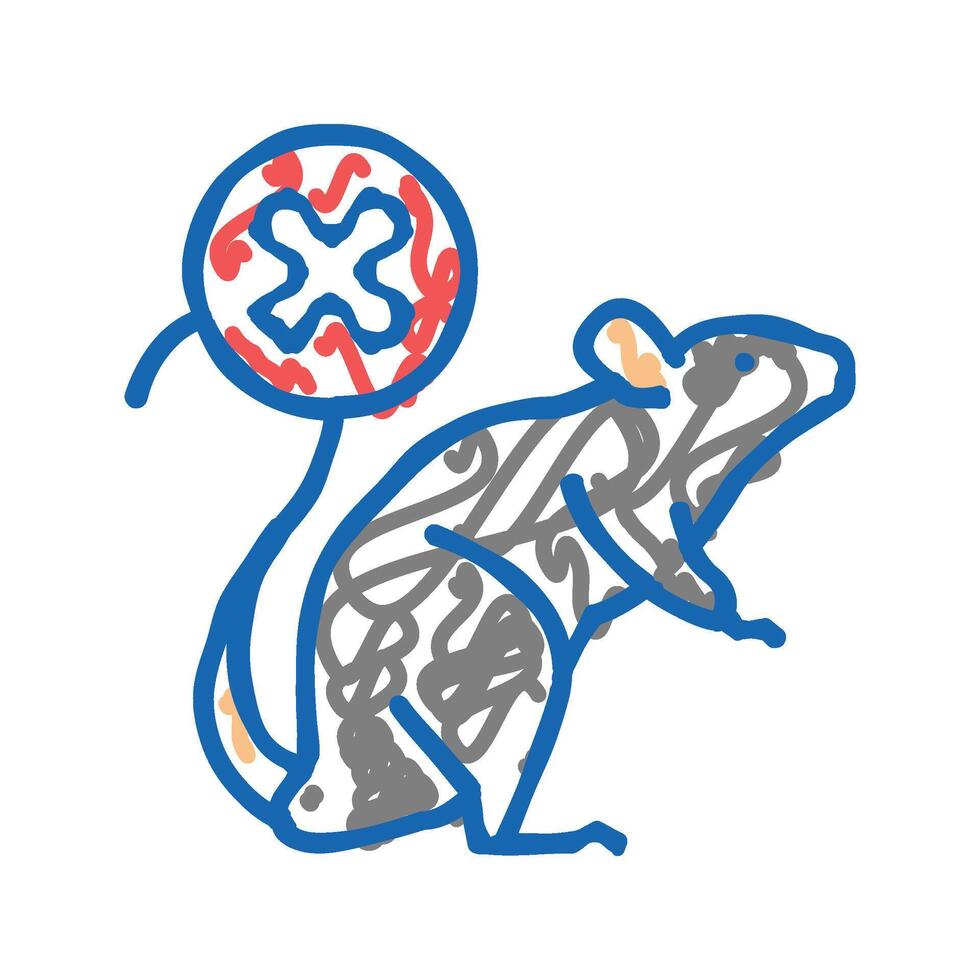 rat control icon doodle illustration vector