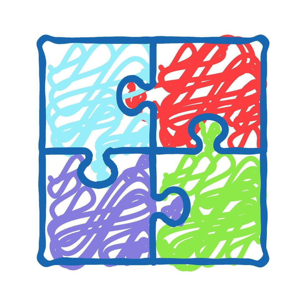 puzzle game solution icon doodle illustration vector