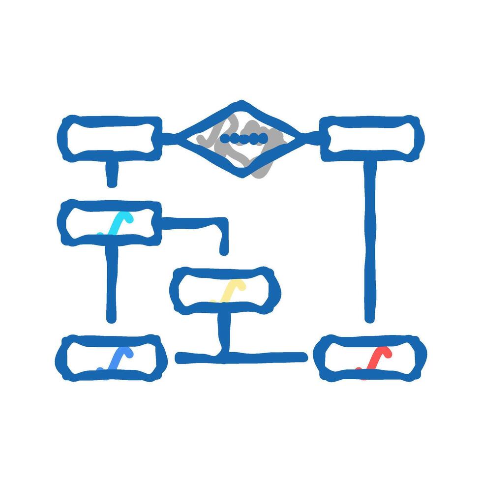 algorithm neural network icon doodle illustration vector