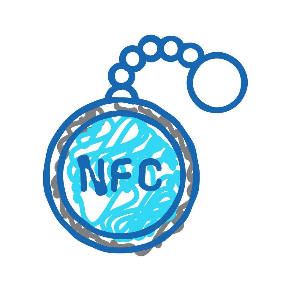 tag nfc technology icon doodle illustration vector