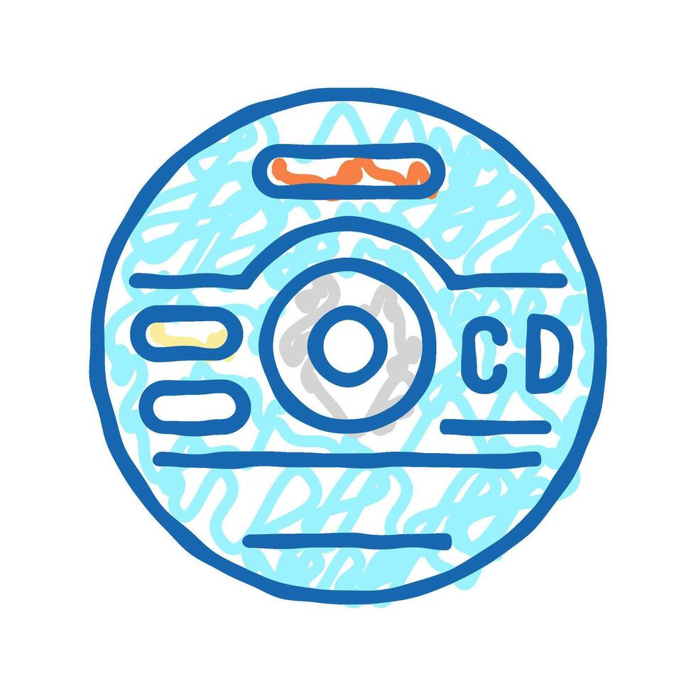 cd compact disc icon doodle illustration vector