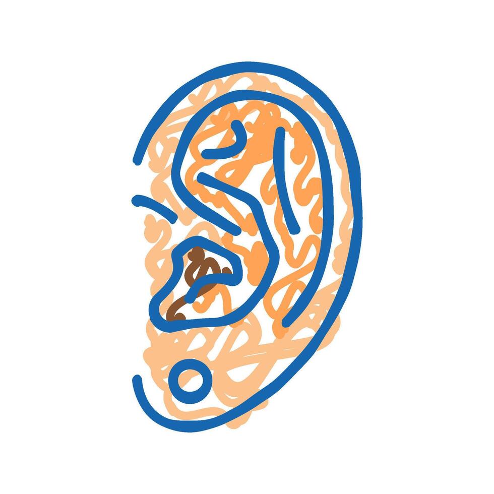 earlobe piercing fashion beauty icon doodle illustration vector