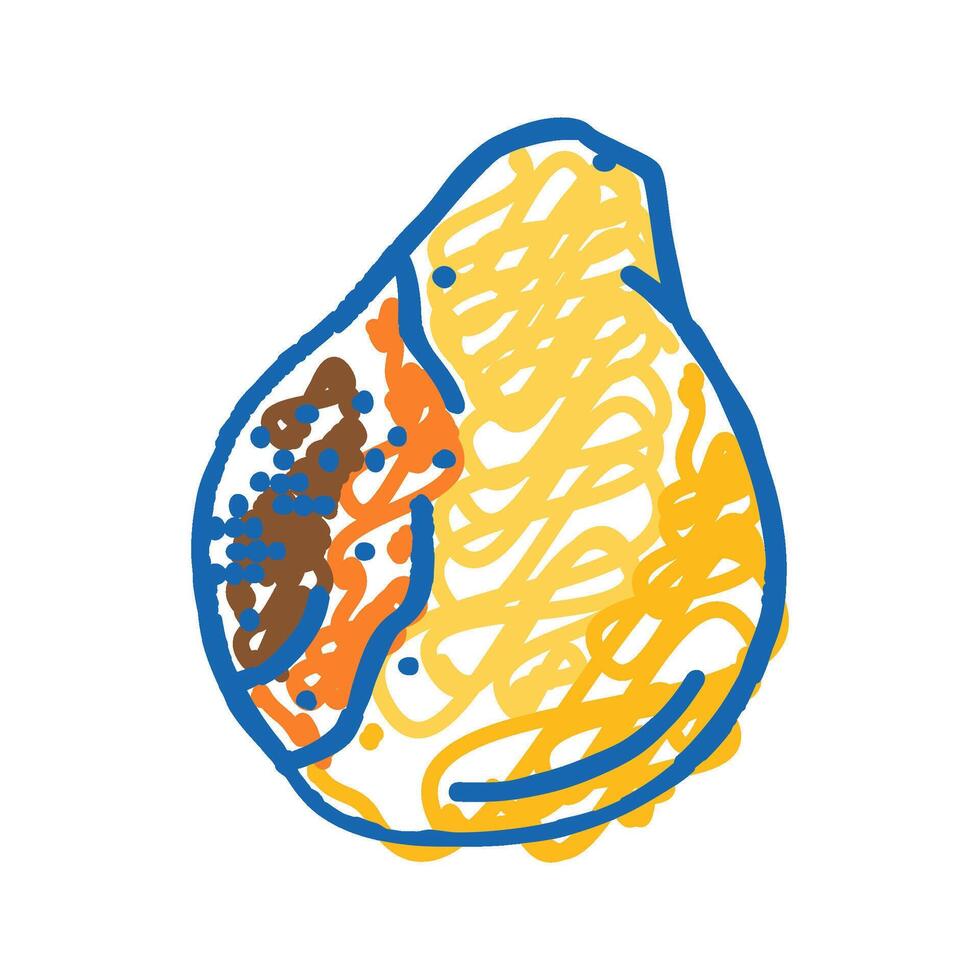 pear rotten food icon doodle illustration vector