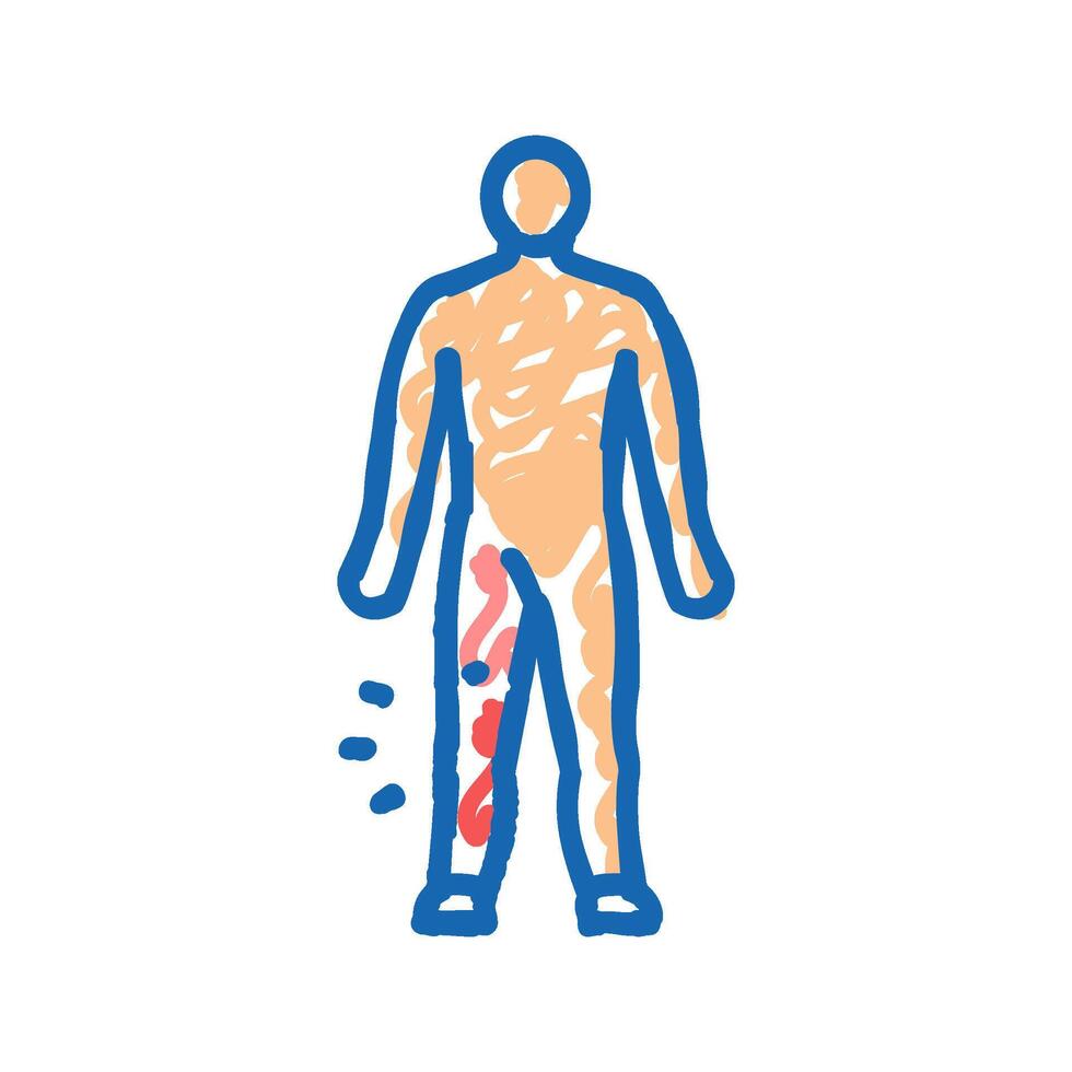 leg pain body ache icon doodle illustration vector