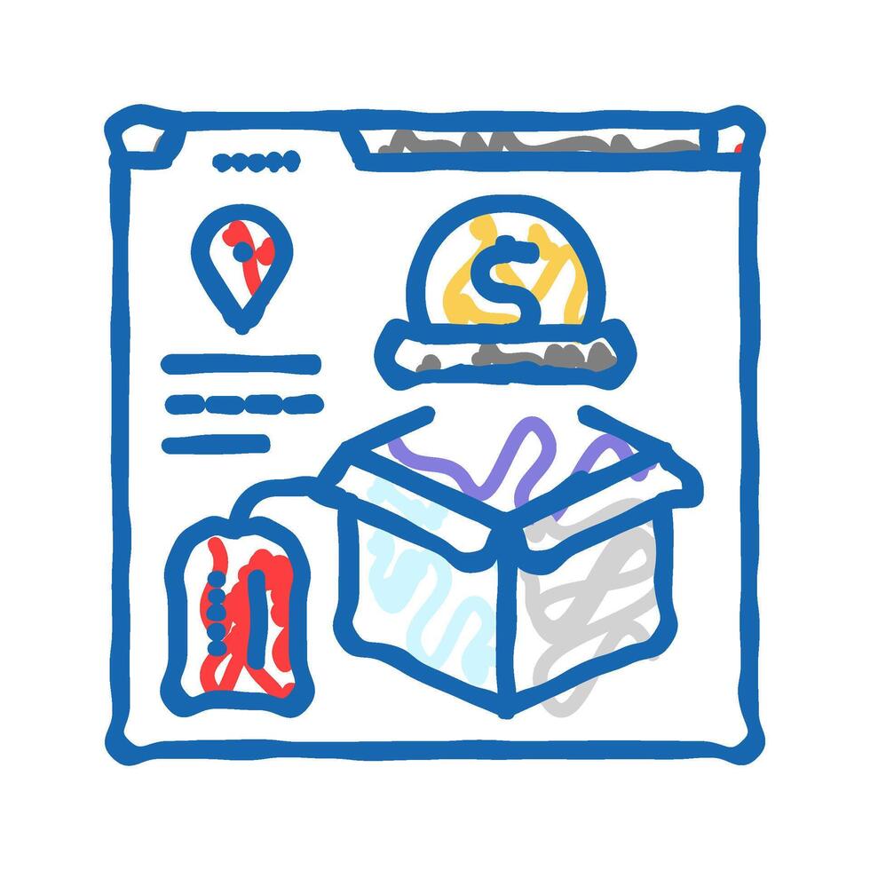 dropshipping icon doodle illustration vector