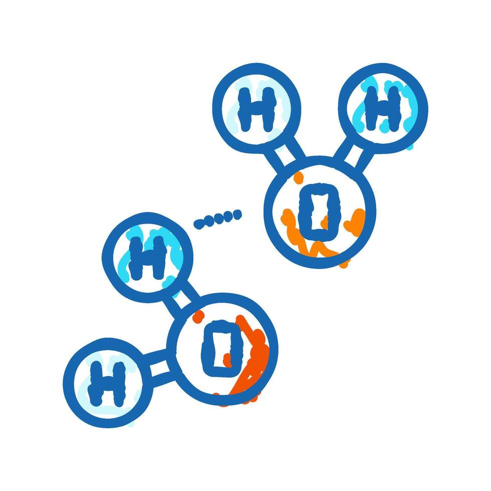 hydrogen bonding biochemistry icon doodle illustration vector