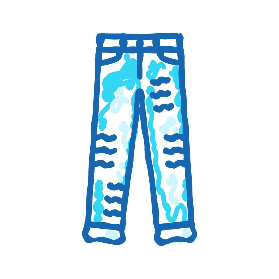 distressed jeans streetwear cloth fashion icon doodle illustration vector
