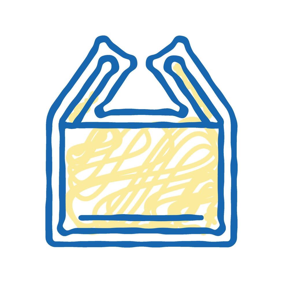 open box unpacking loading contents icon doodle illustration vector