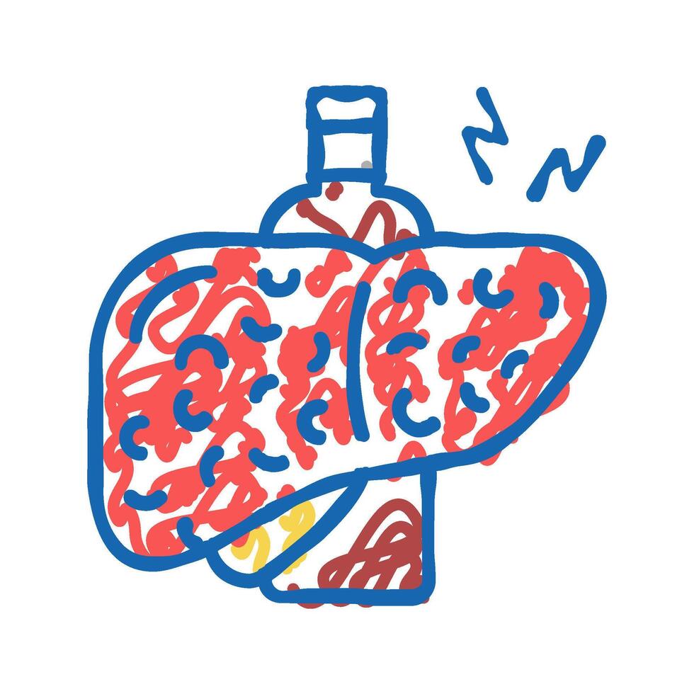 cirrhosis hepatitis icon doodle illustration vector
