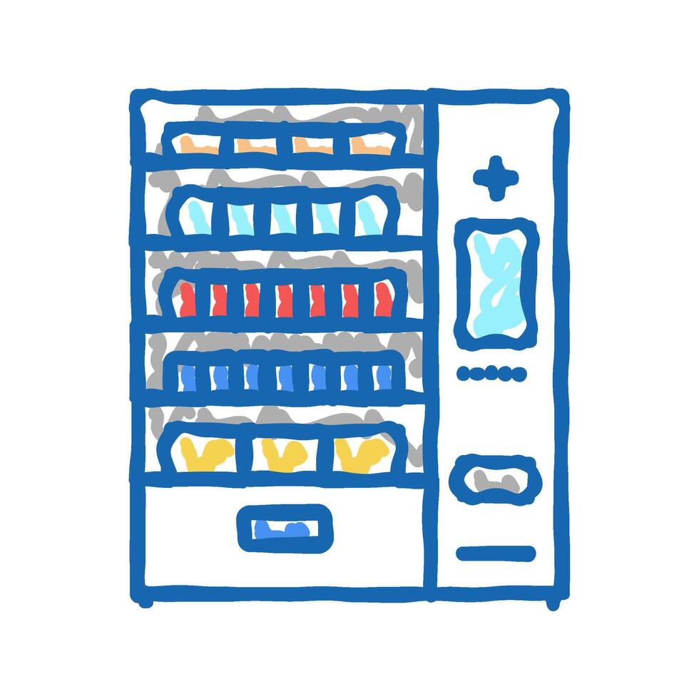 medical vending machine icon doodle illustration vector