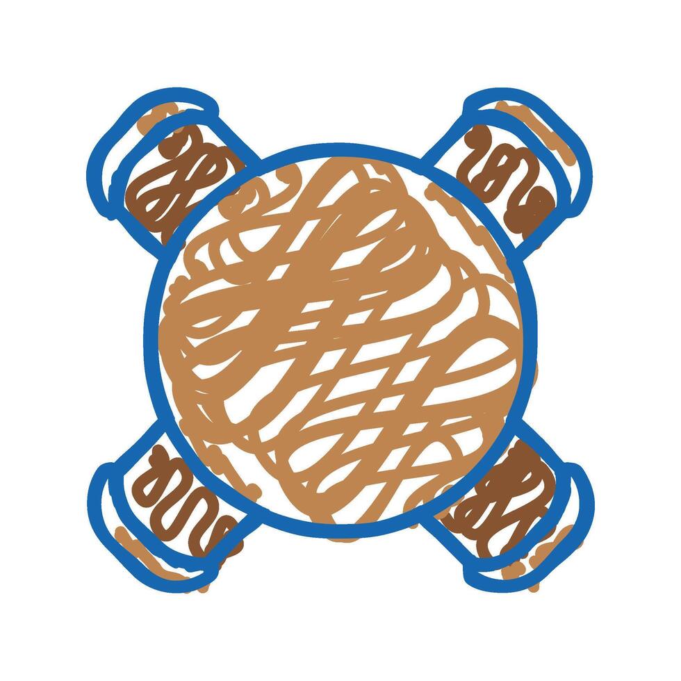 round table chair top view icon doodle illustration vector