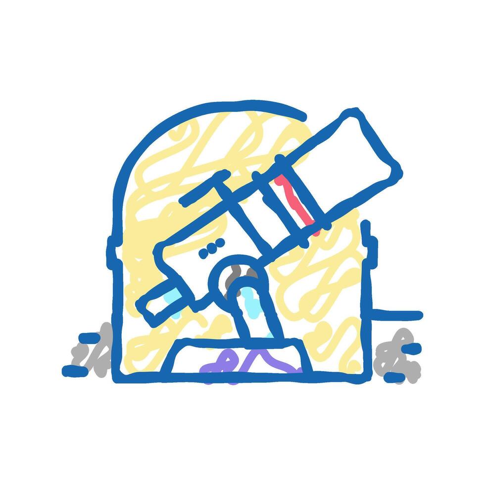 telescope of observatory icon doodle illustration vector