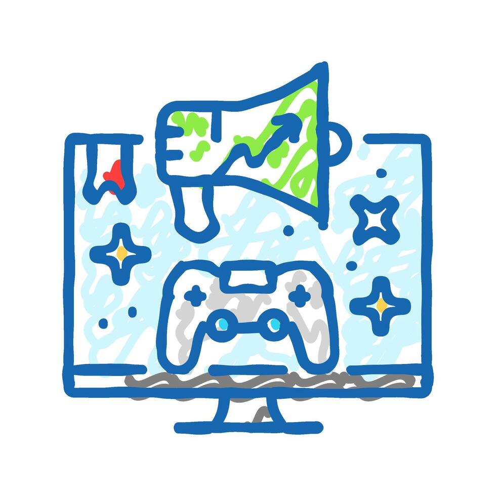 marketing game development icon doodle illustration vector