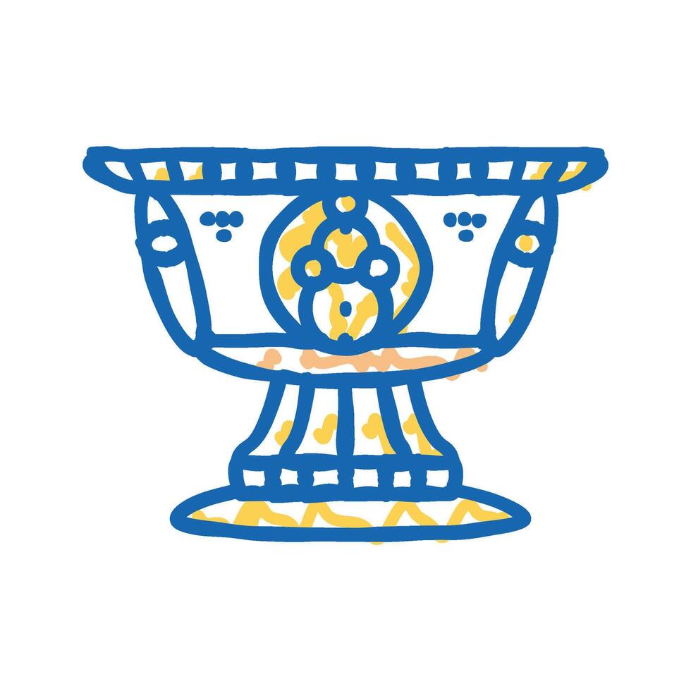 offering bowl buddhism icon doodle illustration vector