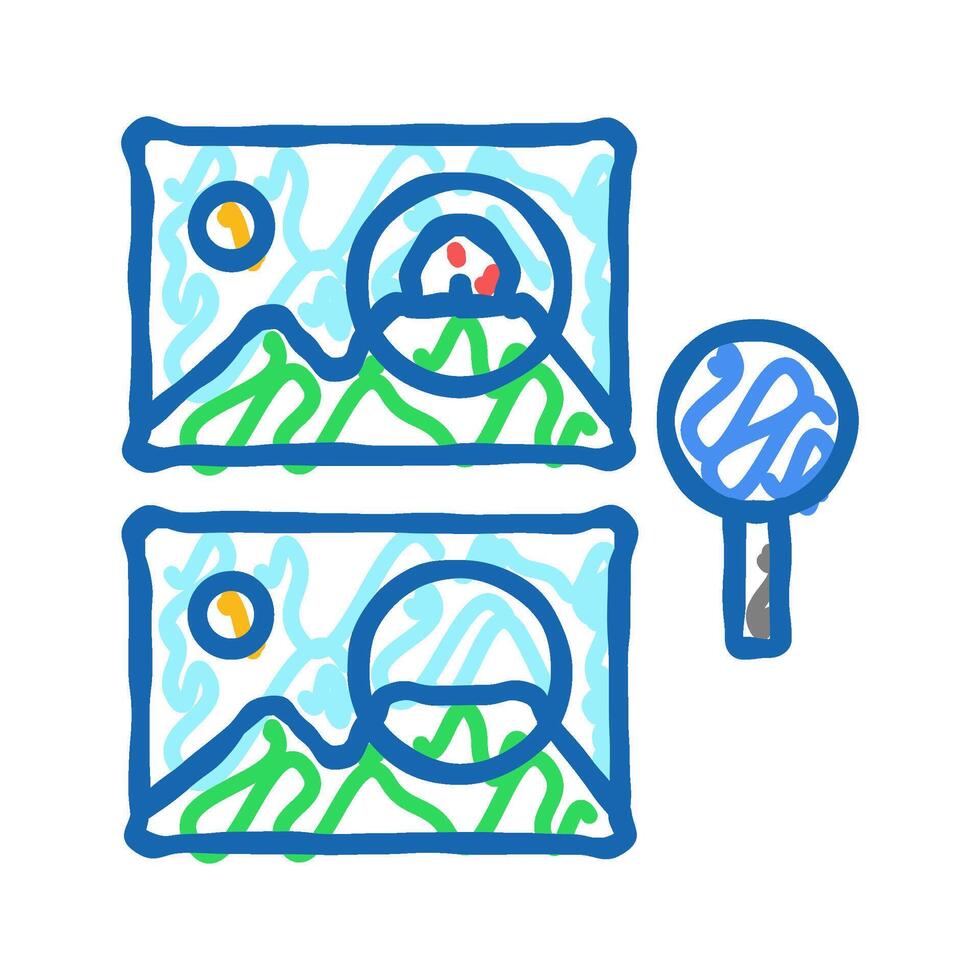 find the difference icon doodle illustration vector