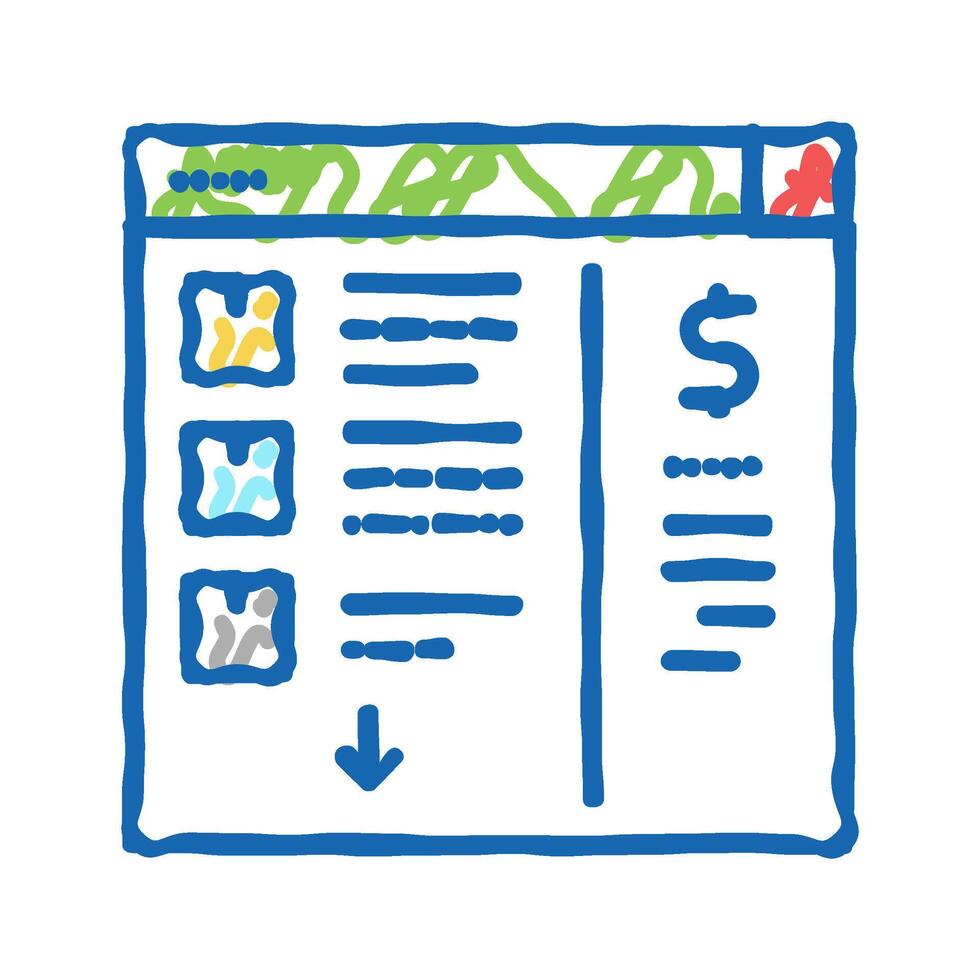 needs recognition icon doodle illustration vector