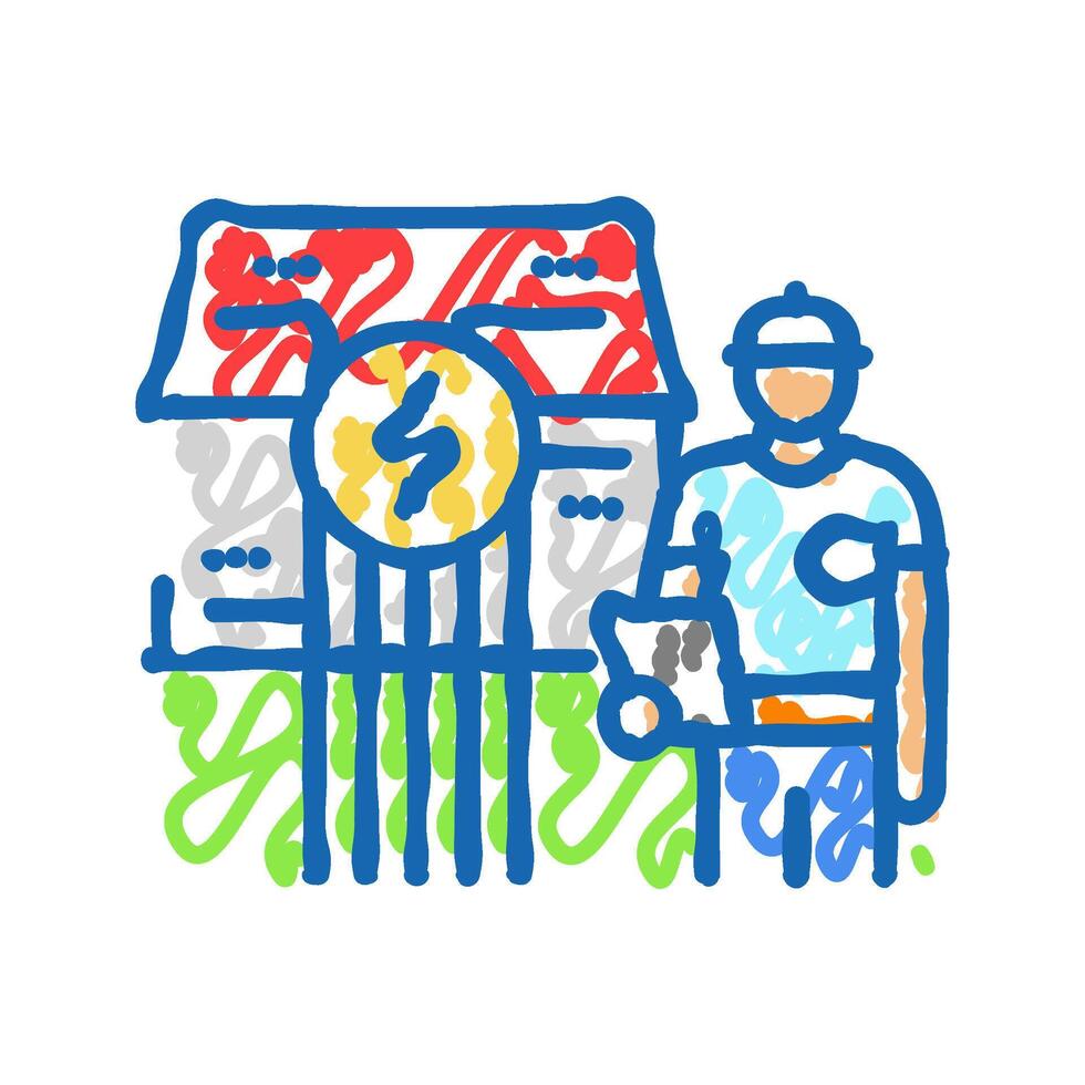 building envelope inspection icon doodle illustration vector