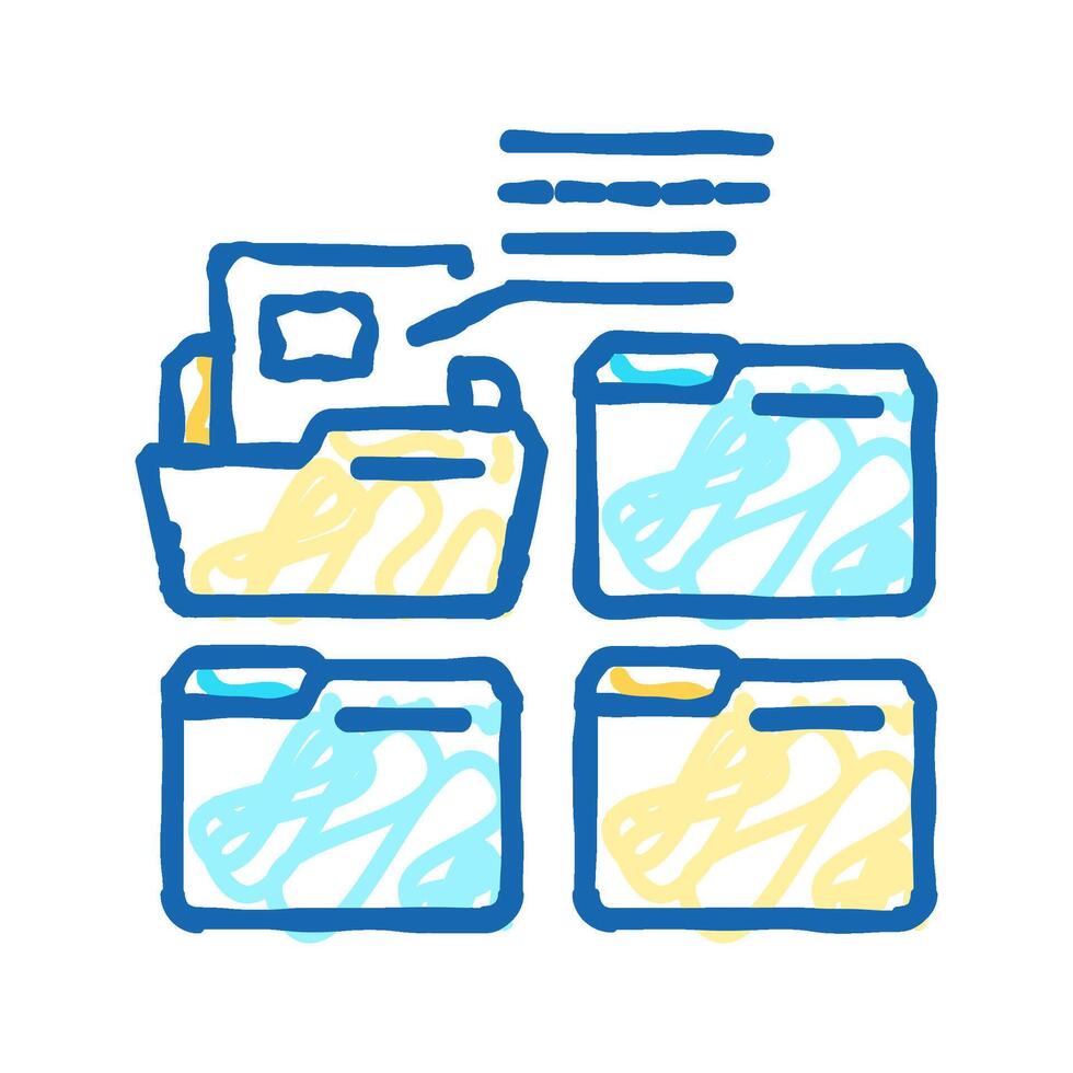 project folder icon doodle illustration vector