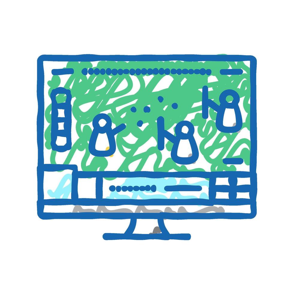 mmo game icon doodle illustration vector