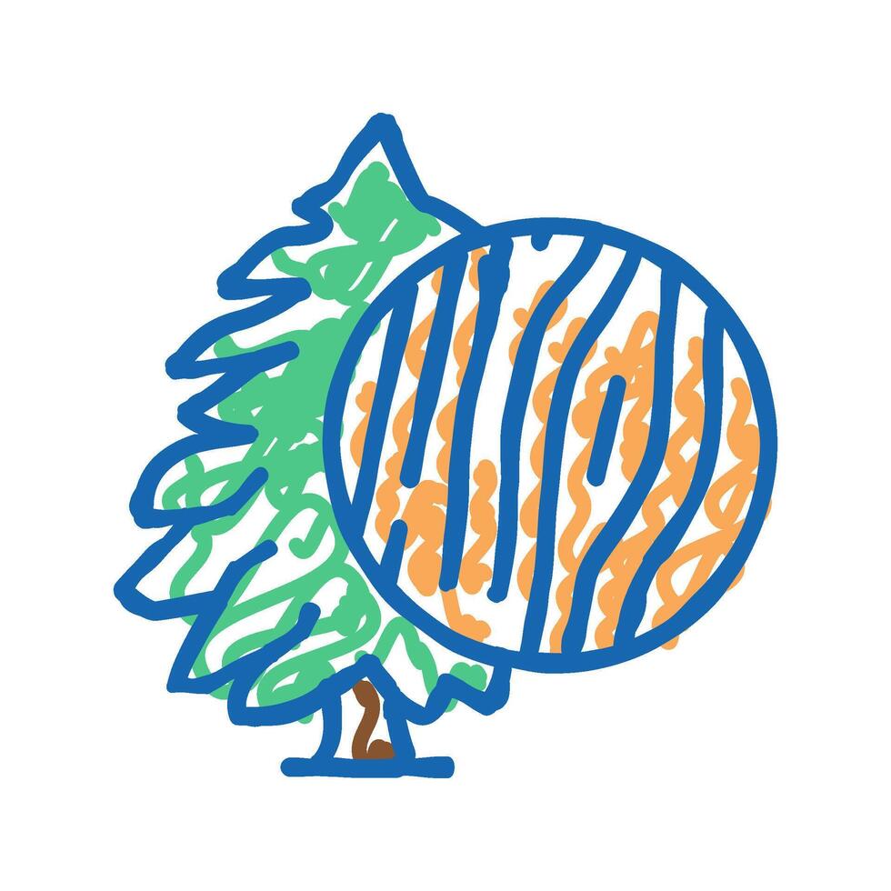 cedar wood icon doodle illustration vector