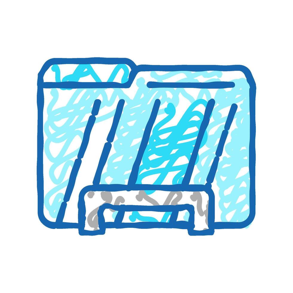 computer folder icon doodle illustration vector