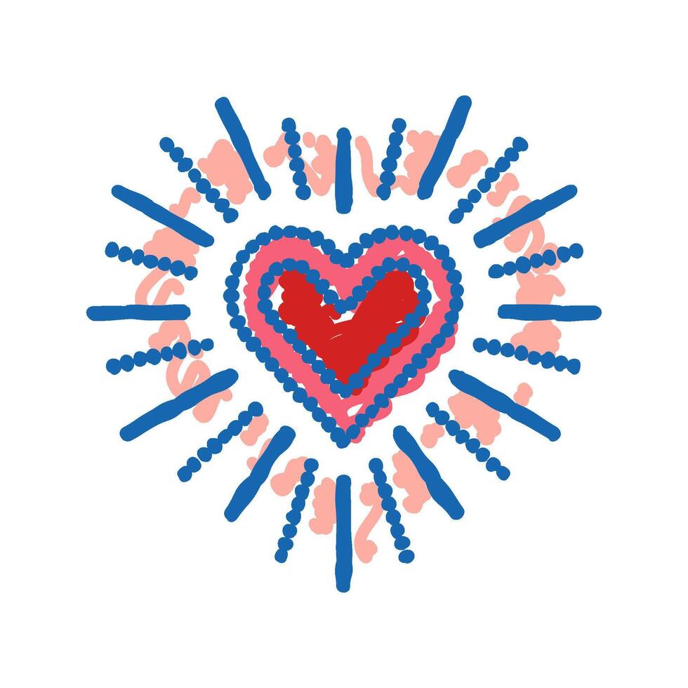 love fireworks icon doodle illustration vector