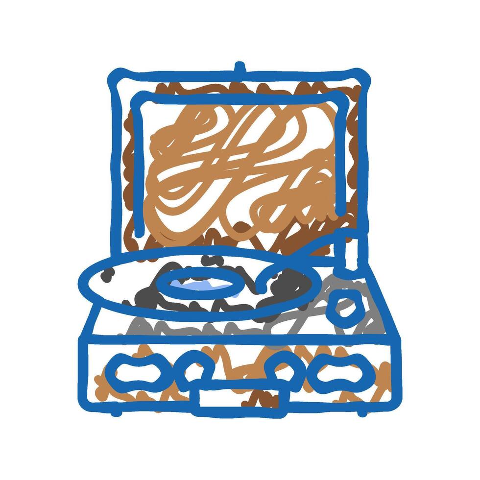 record player hipster retro icon doodle illustration vector