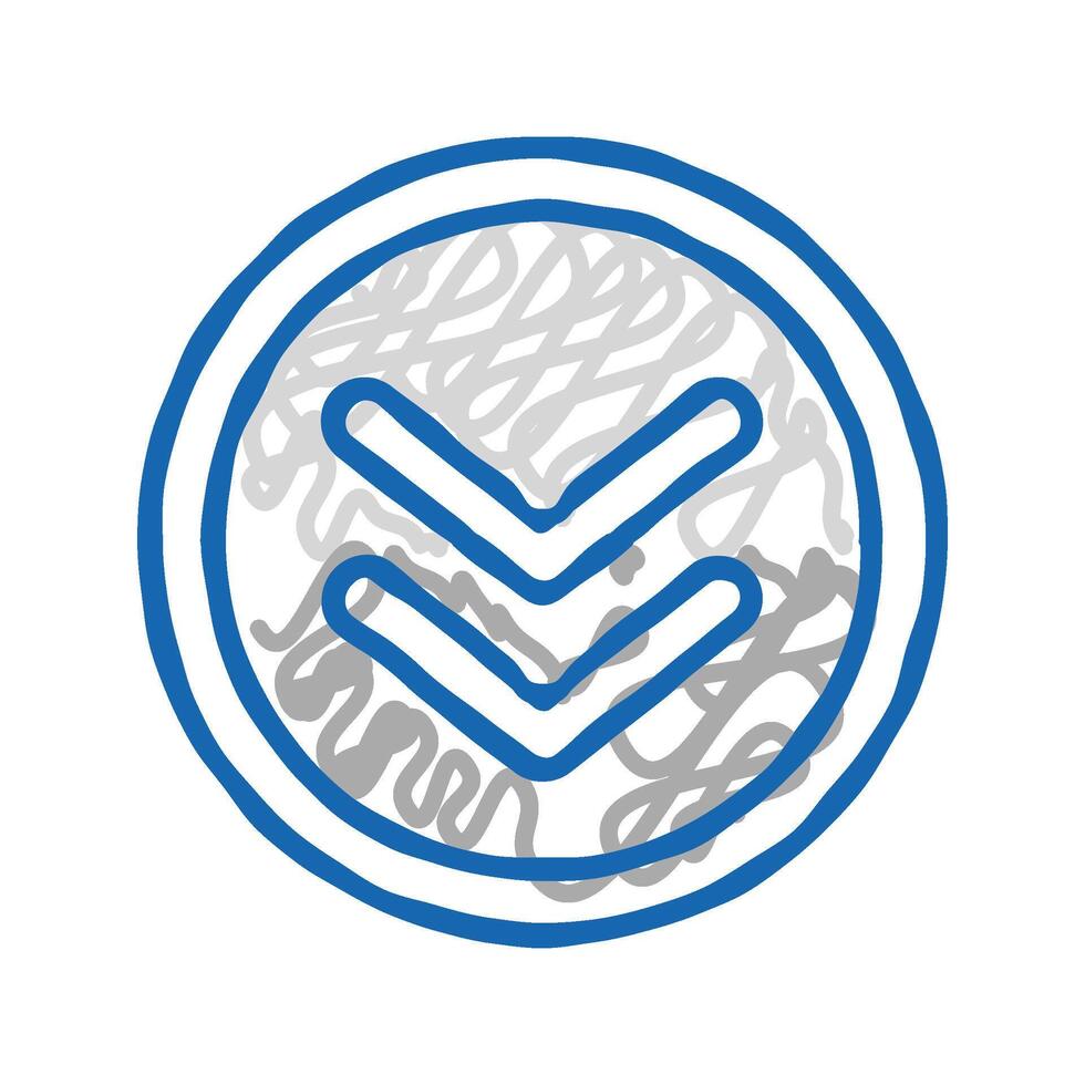 button scroll icon doodle illustration vector