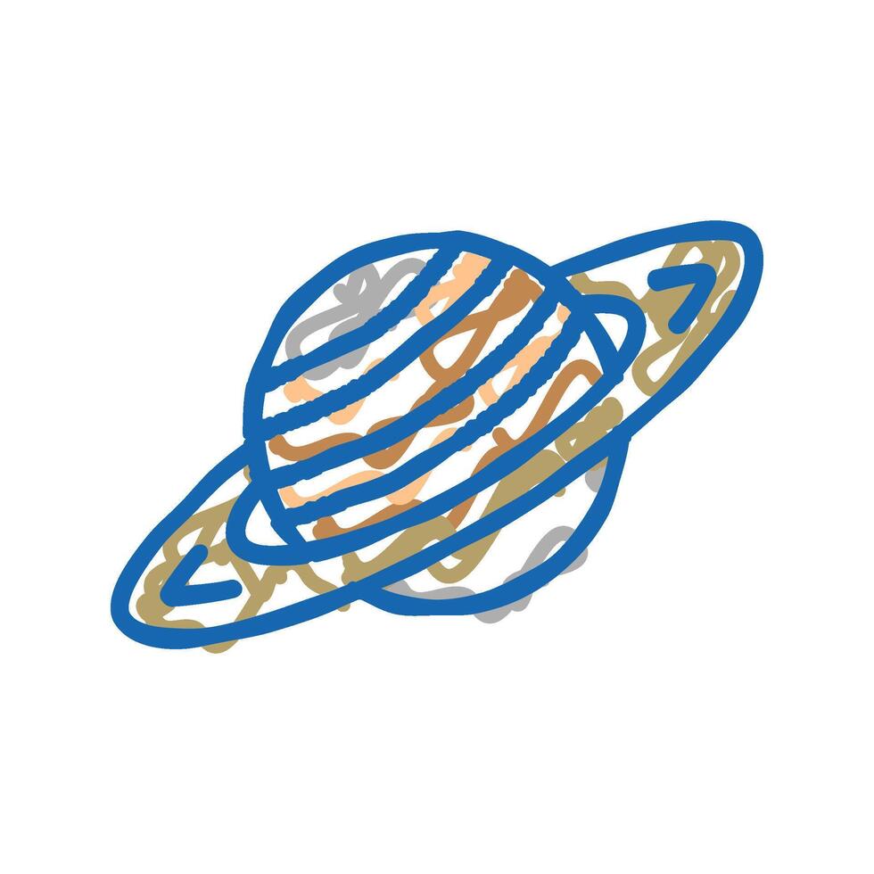 saturn planet icon doodle illustration vector