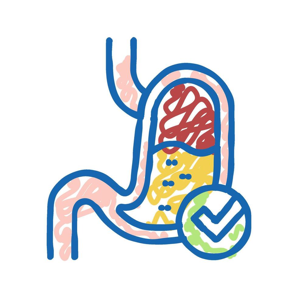 normal workin digestion system icon doodle illustration vector