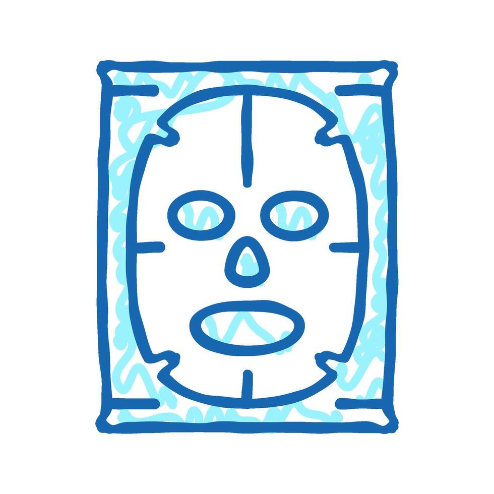facial mask beauty accessory icon doodle illustration vector