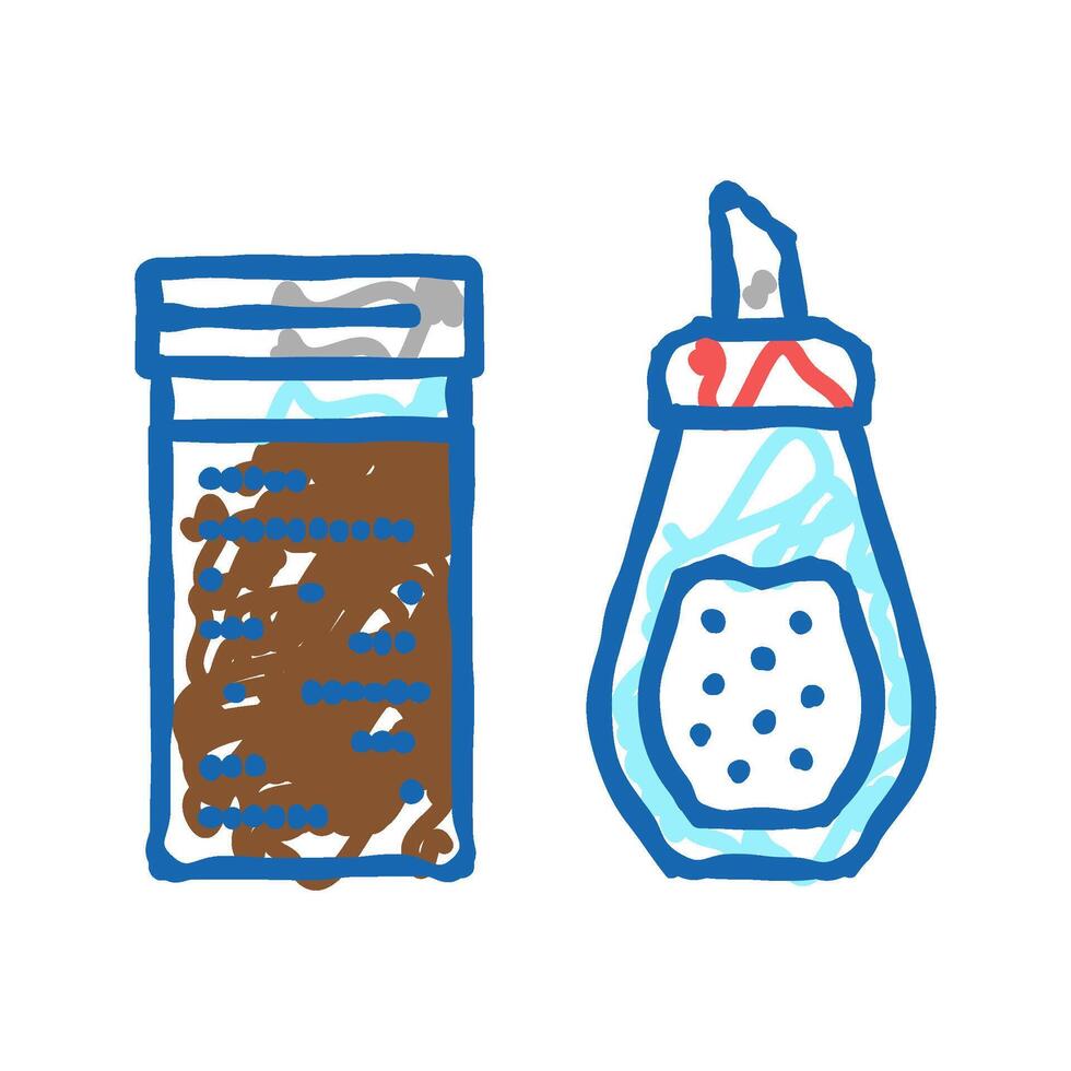 cinnamon and sugar bottle icon doodle illustration vector